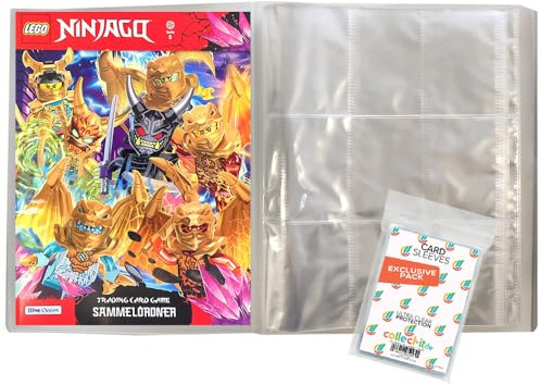 Bundle mit Blue Ocean Lego Ninjago Serie 8 Trading Cards - 1 Leere Sammelmappe + Exklusive Collect-it Hüllen