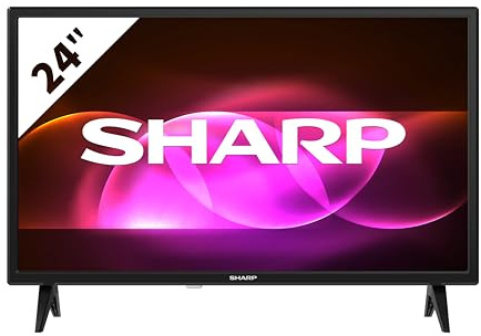 SHARP 24FA6E HD Ready LED Fernseher 60 cm (24 Zoll), 3X HDMI, 2X USB, VB-T/T2/C/S/S2 (MPEG4 + HEVC/H.265, Schwarz