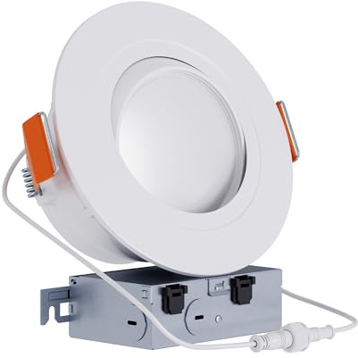 HALO RA 6-Inch Canless LED Recessed Downlight with Adjustable Gimbal, Selectable Lumens and Selectable Color Temperature Settings, Dim-to-Warm Technology, Damp Location Rated - RA6LS9FSD2W1EWHDM