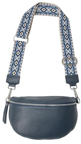 Lolus Umhängetasche Crossbody Bag Gürteltasche in Gr. M aus 100% Leder mit breitem Gurt - Helen