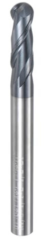 QUARKZMAN Fresa Sfera Fresatrice CNC, Raggio 1/8 Albero 1/4 Carburo Tungsteno Rivestito Altin, 2 Spirali Taglio Ascendente, Utensile Fresatura, Diametro 1/4, Lunghezza Totale 2-1/2
