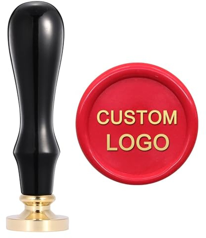 Filhome Siegelstempel Personalisiert Siegel Wachs Stempel mit eigenem Logo Wachs Siegelstempel für Hochzeit (Schwarz-weiß Bild Kundenspezifische)