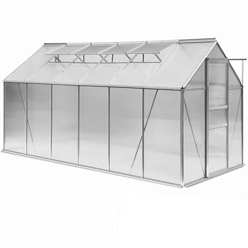 Ezooza Serre en polycarbonate alvéolaire 4 mm Toby 190 x 380 cm