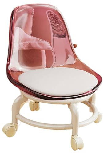 LOVIVER Rollhocker, Pediküre-Hocker, Make-up-Hocker, Mehrzweck-Rollhocker, Stuhl, Rollsitz für Bibliothek, Zuhause, Salon, Küche, ROSA