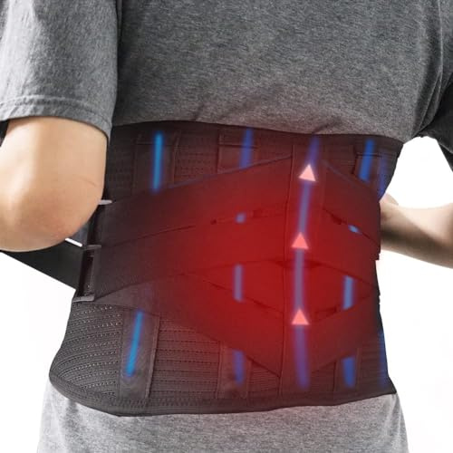 Oramuon Cordless Heated Back Warmer for Pain Relief | Rechargeable Heated Pad Back Support Belt with 3 Heating Levels and 30 mins Auto-off