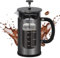 Panana 1000ml Cafetiere 8 Cup French Press Coffee Maker, Coffee Press and Tea Maker with Reusable Filters, Heat Resistant Borosilicate Glass Caffettiere (Grey)