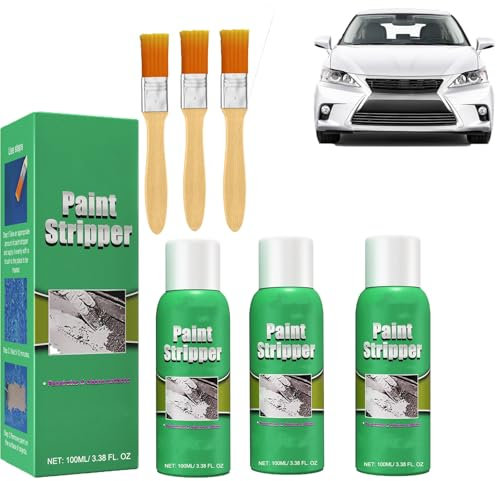 Décapant pour peinture, décapant à haute efficacité pour surfaces métalliques, décapant puissant pour bois, métal, agent de décapage de peinture avec brosse pour roue de voiture (3pcs)