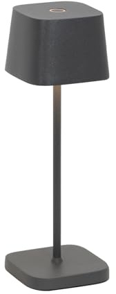 Zafferano, Ofelia Micro Lampe, Wiederaufladbare Kabellose Tischlampe mit Touch-Steuerung, Geeignet für Innen und Außen, Dimmer, 2200-3000K, Höhe 20.1 cm, Dunkelgrau