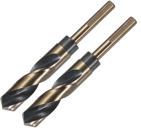 QUARKZMAN 2 Stück Spiralbohrer 20 mm Schwarz Nitrid & Gold Titanbeschichtet | 10 mm Reduzierte Schaft, Metallbohrer Länge 150mm, HSS-4341, für Edelstahllegierung Metall Kunststoff Holz