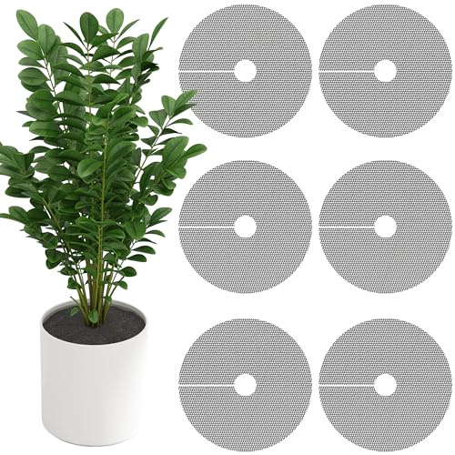 Adnee Blumentopfgitter, 30 cm, zuschneidbar, schützt vor Tieren, runde Pflanztöpfe, Bodenschutz für den Außenbereich, Garten, Pflanzen, 6 Stück