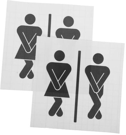 Veemoon 2stücke Badezimmer-türaufkleber Lustig Skurrile Toilettenschilder Unisex-wandaufkleber Badezimmer-dekor Für Herren Und Damentoiletten Robustes Pvc