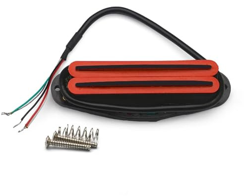 Alnico 5 Twin Blade Humbucker Mini Double Coil Pickup 9K for ST Single Size Pickup E-Gitarren-Ersatz(Red with Black)