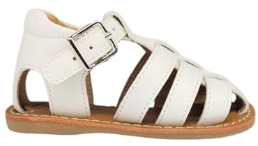 Balducci Scarpe Sandali Primi Passi in Pelle, Chiusi in Punta, plantare in cuoio, Made in Italy. Numeri dal 19 al 26 (Bianco, Sistema Taglie Calzature EU, Bimbo (0-5 anni), Numero, Media, 23)