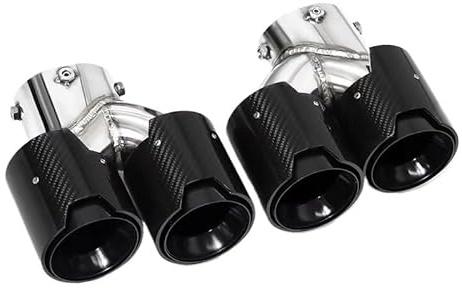 Tailpipe Modification For BMW G20 G21 M340i G42 440i G22 M240i Dual Four Out M Exhaust Carbon Fiber Tip Exhaust Nozzle Tailpipe 2020+ Exhaust Tip Trim(Carbon Fiber B)