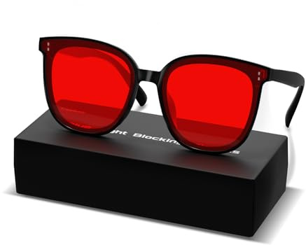 Treybair Blue Light Glasses for Woman, Blue Light Glasses Men 99.9% Blue Light Blocking Dual AR Coatings Red Lens, Computer Gaming Glasses, Screen Fatigue & UV Protection