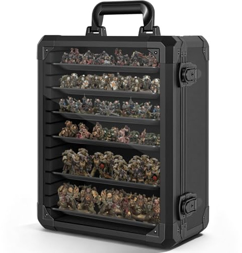 IPEB Miniatures Transport Case with Lock, 6 Magnetic Trays, Aluminium Frame