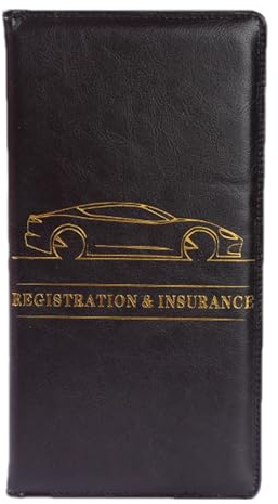 Generico assicurativo per carta di circolazione - cartella sottile per auto in materiale robusto, compatto per carte, registrazione Pratico spazio per il viaggio ne