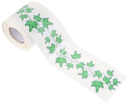 SUPVOX Adesivi da Parete Motivo a Foglie Verde, Bordura Decorativa Autoadesiva per Bollettini di Classe, Rotolo da 15 Metri per Aule, Scuole, Uffici e Decorazioni Festive