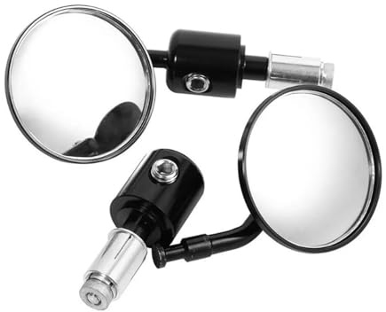 Motorradspiegel Universal Motorrad Chopper Zubehör CNC Aluminium Rückspiegel Für Lenker Ende 7/8 Lenkerendenspiegel(Black)