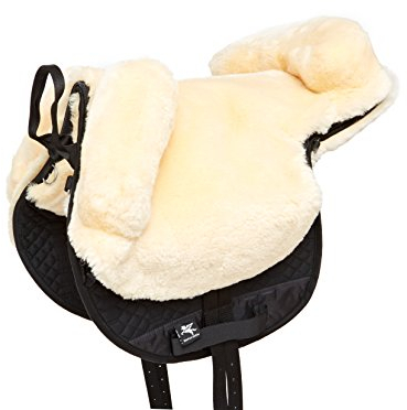 Engel Reitsport | FELLSA-R2-MED | Hochwertiger Fellsattel | echtes Merino Lammfell | baumloses Bare-Back-pad | Gr. Englisch Farbe med./Natur