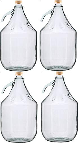 Unbekannt 4 STÜCK 5L Gärballon mit SCHRAUBVERSCHLUSS Flasche Glasballon Weinballon Glasflasche