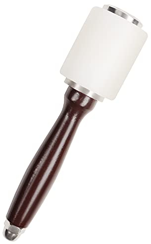 Handi Stitch Leather Hammer - 20.5cm / 8.07 Inches - Nylon Rubber I-Head Mallet Club with Wooden Handle - Cowhide Sew, Leathercraft, Leather Work, Carving, Punching & Stamping DIY Craft Tool Kit