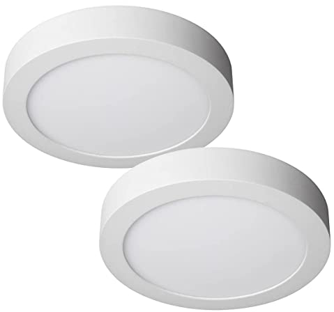 JANDEI 18W LED Round Recessed Ceiling Flat Panel Down Light Ultra Slim Lamp Cool White 6000K 2 Pack