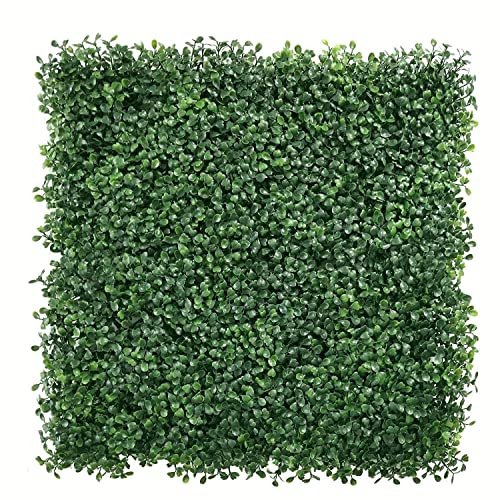 ULAND 12 Pack 20x20 Artificial Boxwood Hedge Panels, Garden Fence Cover | Faux greenery panels for garden fences, privacy screens, walls, balconies and patios. UV resistant PE material