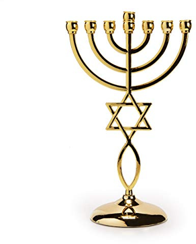 Ananadashop - Portacandele decorativo a forma di stella di Davide ebraica a 7 rami, simbolo di Israele, simbolo ebraico, Menorah