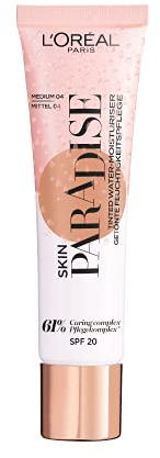 L'Oreal Paris Skin Paradise Tinted Moisturiser, Up to 24h hydration, SPF20, 04 Medium, 0.039 kg