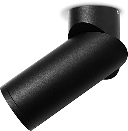 KYOTECH Nero Faretto da Parete o Soffitto Orientabile, Attacco GU10 per Lampadina, Plafoniera, Lampada da Soffitto per Ingresso, Applique per Camera da Letto o Corridoio, Lampadina Non Inclusa