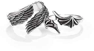 Rebrilliant Verstellbar Vintage Paar Ringe Passende Verlobung Partnerringe bff Aestatic Ring für Paare 2 Freund, Freundin, Frauen, Herren, Geschenkbox Verpackung