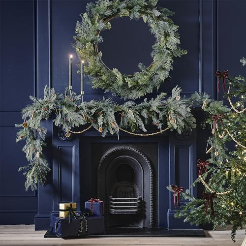 Ginger Ray X Large Artificial Foliage Fireplace or Staircase Cypress Foliage Christmas Garland Decoration 3 Metres