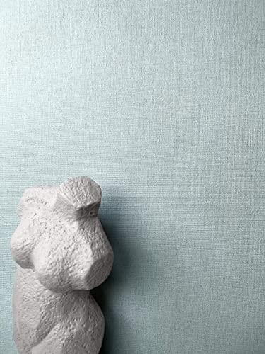 NEWROOM carta da parati Azzurre Tinta Unita Tessuto non Tessuto - Uni Grigio-blu Struttura Tessile