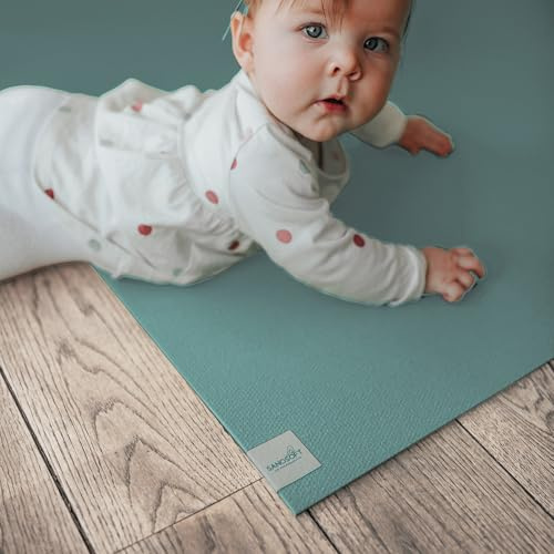 Sanosoft® Krabbelmatte Made in Germany & Öko-Tex - 120cm X 120cm Petrol