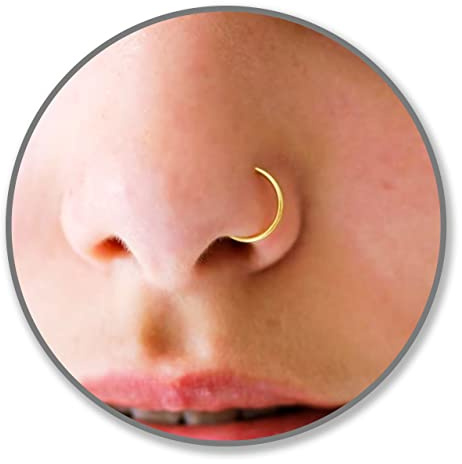 Extra Thin Nose Ring Diameter ( Nose Ring), for Women, Gold, 6mm, 0.5mm, Small