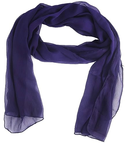 Lang Horn Chiffon-Schal für Damen, marineblau, 42