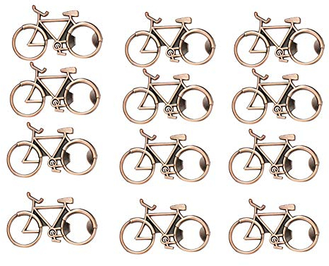 rieder 12 abrebotellas de bicicleta para regalo de recuerdo de boda, fiesta, regalo de recuerdo, abridor de de cerveza de metal (bronce antiguo)
