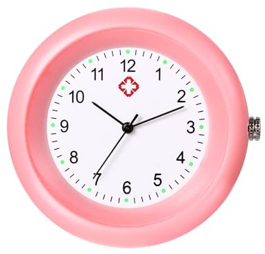 JewelryWe Krankenschwesteruhr Analog Quarz Taschenuhr 30 Wasserdicht Silikon Uhr mit Halskette Kette Schwesternuhr Pflegeuhr Pulsuhr für Arzt Geschenk Unisex