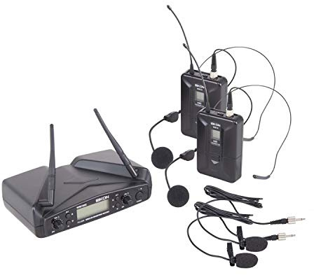 PROEL EIKON WM700DHA (DUAL) - Coppia microfoni wireless ad Archetto per karaoke, canto e live, Nero