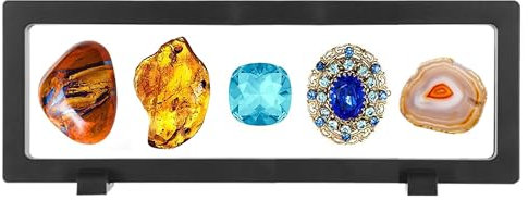 Halter Floating Frame Groß 3D Floating Display Ständer MüNz Display Box Schweberahmen Displayrahmen Schwimmende Vitrine PräSentationsstäNder Mit Basis FüR Display Ring AnhäNger Armband Schmuck (A)