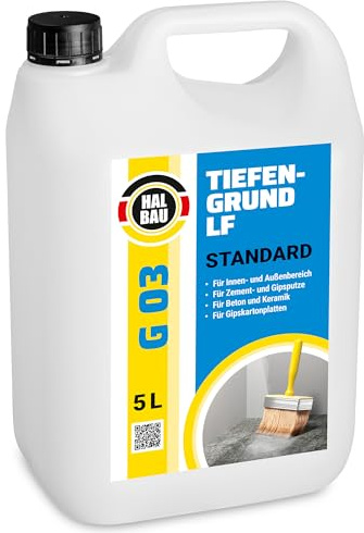 HALBAU Deep Primer 5 L, Primer for Indoor and Outdoor Use | Primer primer for plaster, paints, wallpaper G03