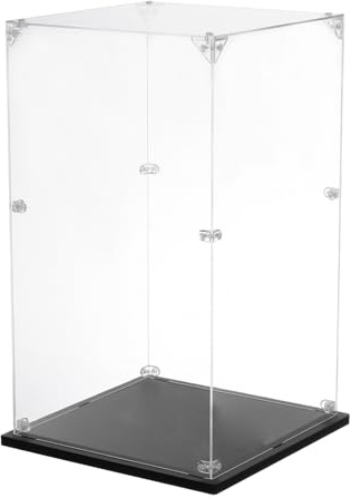 QUARKZMAN Acryl Display Case, 8''x8''x14'' Klarer Display-Box Aufbau Staubdichte Display-Box Aufbewahrungsorganisator für Sammlerstücke Action-Figuren
