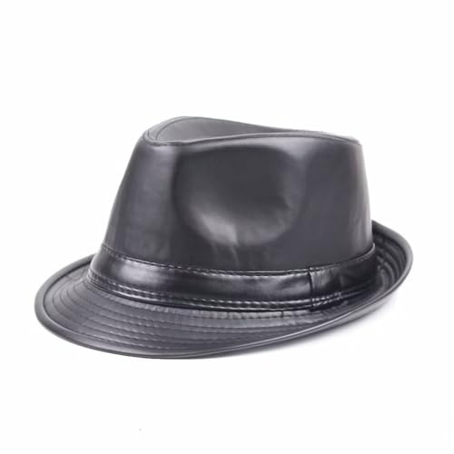 Plancholo Fedora-Hut für Herren und Damen, PU-Leder, Trilby, Panama, Gatsby, Jazz-Hut