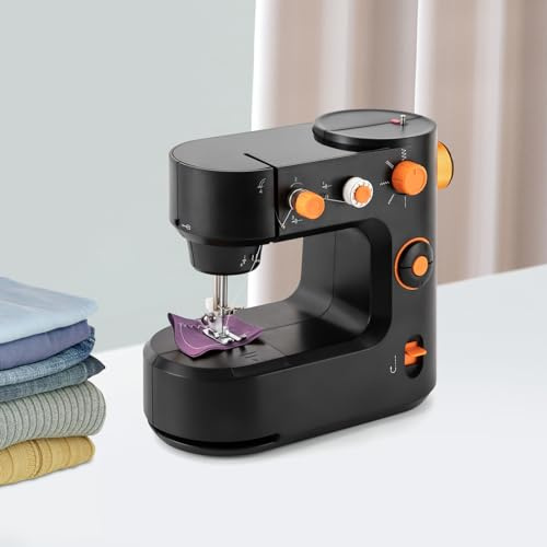 LED Elektronik NäHmaschine Automatisches NäHen Freiarm Elektro Stich Mini-HeimnäHmaschine MechanischnäHmaschine Tragbar mit 5 Nähprogrammen für Häusern Fabriken oder Geschäften (Schwarz)