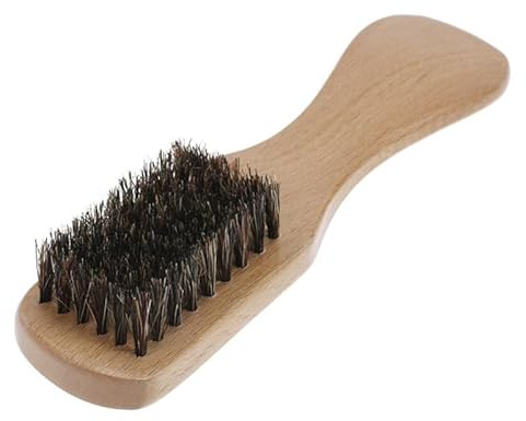 Healeved BartbüRste Mit Holzgriff FüR MäNner,Wildschweinborsten Bürste Effektive Bartpflege, Sleek Bun Bürste Bartreinigungsbürste FüR Unterwegs