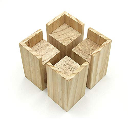 Set di 4 alzate per mobili da 10 cm, per aumentare l'altezza di letto/divano/tavolo, diametro interno 8 x 8 cm, soluzione di sollevamento per mobili per tavolo da toeletta e altro ancora