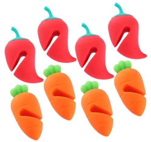 FELTECHELECTR 8pcs Silicone Spill Lifters Lid Boil Stoppers for Kitchen Cartoon Design Convenient Use Protect Saucepan and Cookware from Splash