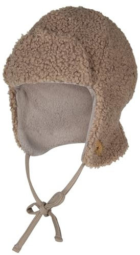 Sterntaler Fliegermütze einfarbig aus weichem Fleece - Jungen Holzfällermütze mit angeschnittenen Ohrenklappen und Bindeband