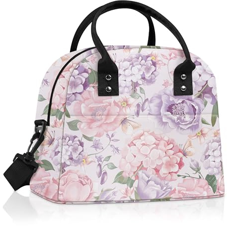 Clastyle Sac Isotherme Repas Femme Feuilles de Plantes Lunch Bag | Sac Gamelle Travail pour Bureau, Léger & Facile à Nettoyer, Petit Lunch Bag Isotherme pour Pique-nique